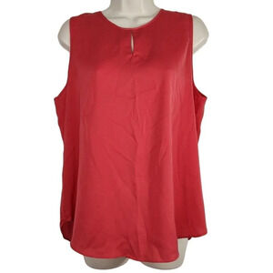 Cato Orange Coral Sleeveless Tank Top Career Shell Women Size L Keyhole Blouse